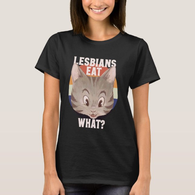 Camiseta Gato Lésbico Engraçado Lover LGBTQ Memória Gato Mã (Frente)