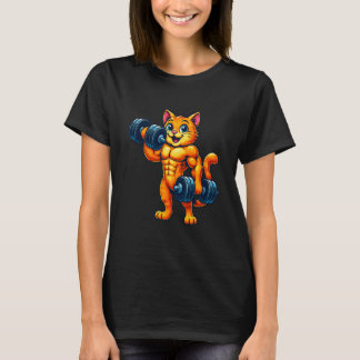 Camiseta Gato Levantamento de Peso Academia Treino