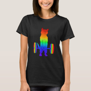 Camiseta Gato Lgbt Levantamento de Peso Força Gênero Orgulh