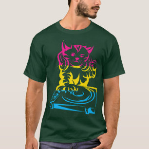 Camiseta Gato LGBT Música DJ Engraçada Panorâmica Panorâmic