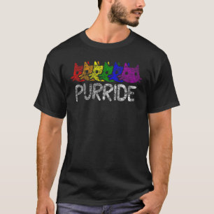 Camiseta Gato LGBT Purride Gato Arco-Íris Gato LGBTQ Suport