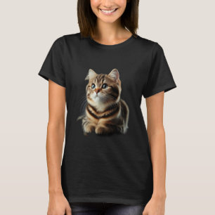 Camiseta Gato Listrado Adorável