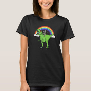 Camiseta Gato Listrado Cavalgando Pet Dinossauro Rex