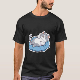 Camiseta Gato Listrado Cinza e Branco Fofo de Smoking Relax