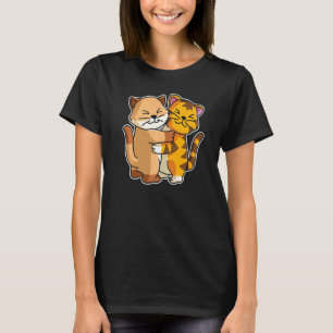 Camiseta Gato Listrado & Gatinho Animais Fofos Para Mulhere