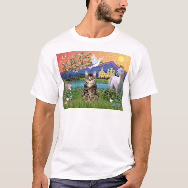 Camiseta Gato -(Listrado) - Terra da Fantasia (Frente)