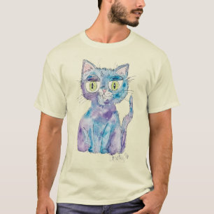 Camiseta Gato louco aquarela