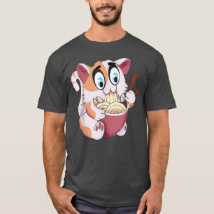 Camiseta Gato Louco Gato Louco Isst Ramen Pasta Gatinho