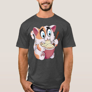 Camiseta Gato Louco Gato Louco Isst Ramen Pasta Gatinho