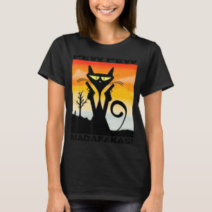 Camiseta Gato Louco Mascando Madafakas Para Gato Gato Vinta