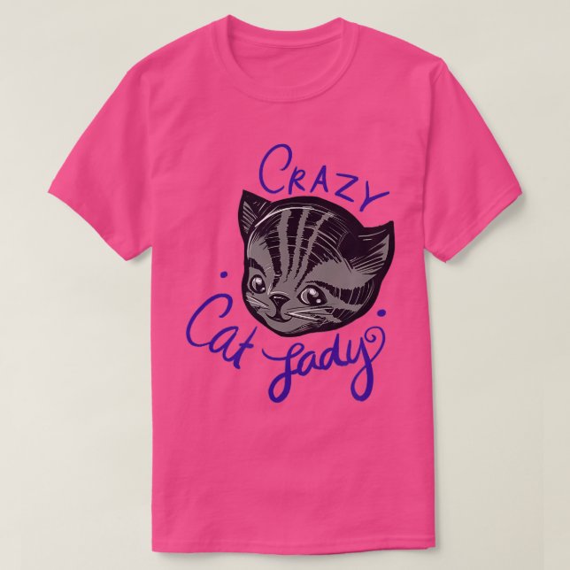 Camiseta Gato Louco, Senhora, Bonita, Tigre, Tabby Cat Art  (Frente do Design)