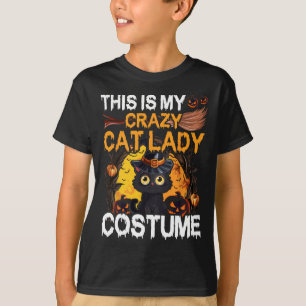 Camiseta Gato Louco Senhora Figurino Dia de as Bruxas engra