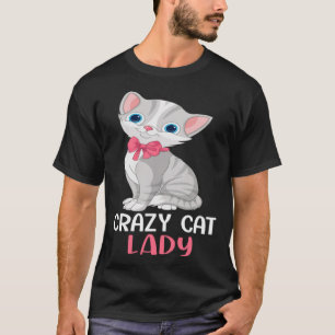 Camiseta Gato Louco Senhora Mulher Cinza Gato Dia da Mãe Ga