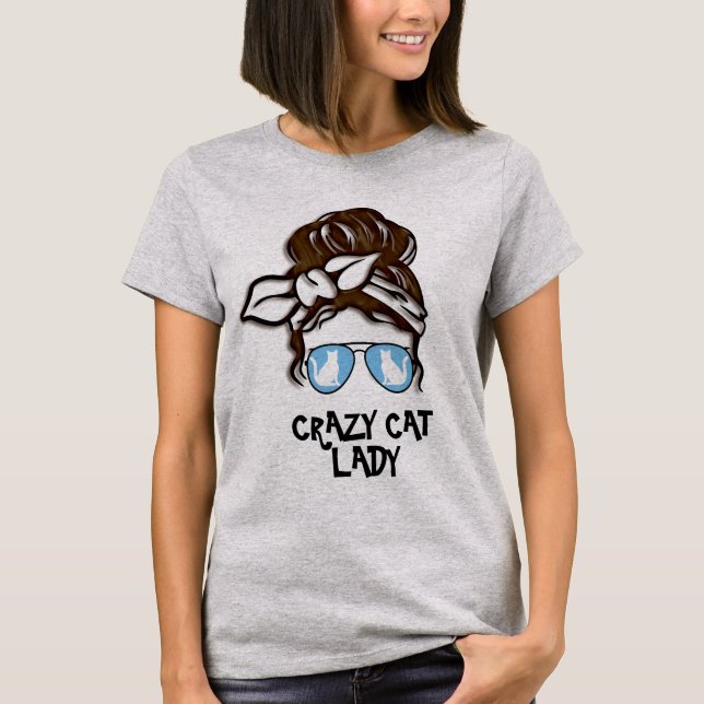 Camiseta Gato Louco, Tee, Na moda, Mães de Gato (Frente)