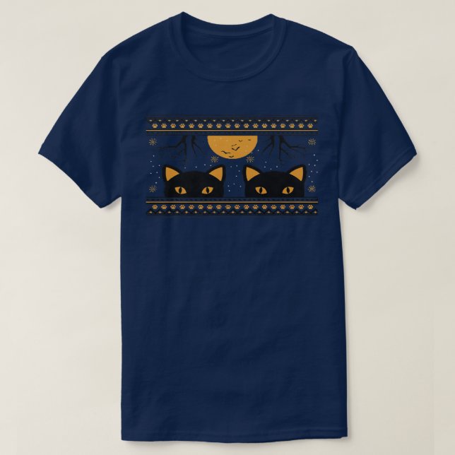Camiseta Gato Lover Autumn Fall Sweater Design Pi Único (Frente do Design)