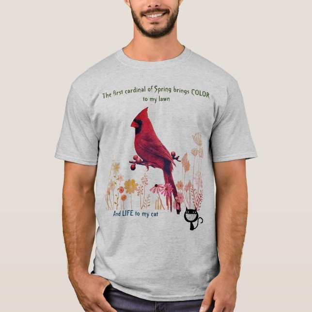 Camiseta Gato Lover Engraçado - Primavera Cores (Frente)