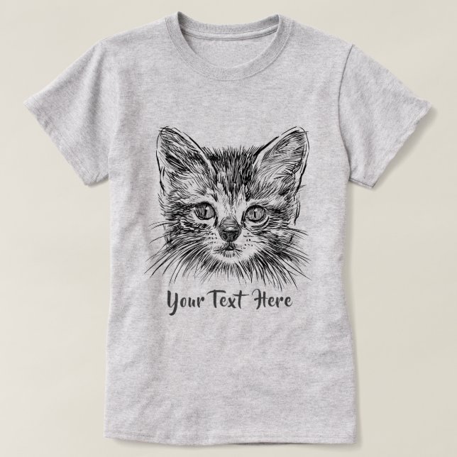 Camiseta GATO LOVER | Face De Gatinho Desenhado À Mão (Frente do Design)