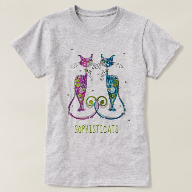 Camiseta GATO LOVER | Gatos-Rico sofisticados (Frente do Design)