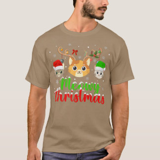 Camiseta Gato Lover Xmas Luzes Papais noeis para Rebeldes M