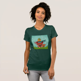 Camiseta Gato lunático que senta-se em um Natal do Teacup