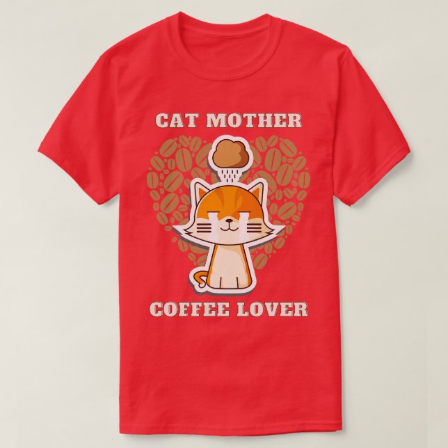 Camiseta Gato mãe amante do café 21 (Frente do Design)