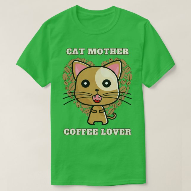 Camiseta Gato mãe amante do café 251 (Frente do Design)