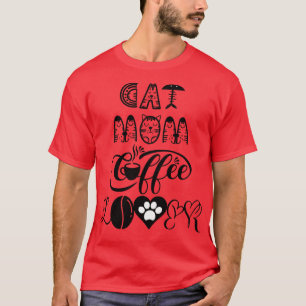 Camiseta Gato mãe amante do café Cat Design 15