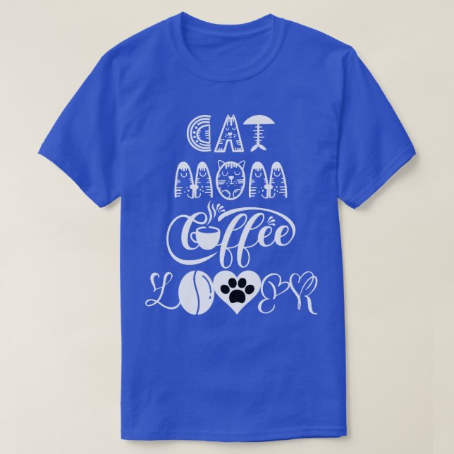 Camiseta Gato mãe amante do café Cat Design 16 (Frente do Design)