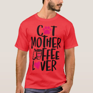 Camiseta Gato Mãe Café Amante Vintage Engraçado
