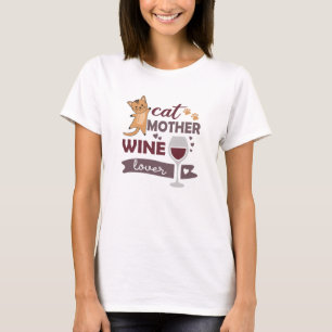 Camiseta Gato Mãe Vinho Gato Vinho Gato Vinho Vinho Tinto V