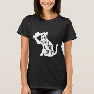 Camiseta Gato Mãe Vinho Vinho Vinho De Natal Vinho De Gato