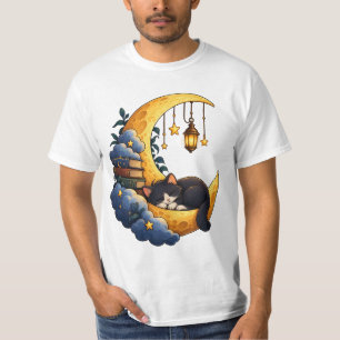 Camiseta Gato Mágico da Lua Crescente – Sonho Noturno Celes