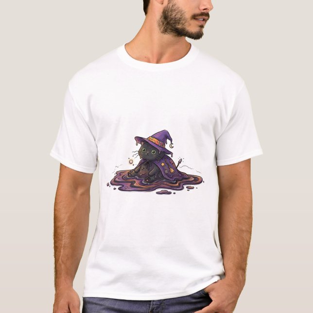 Camiseta gato mágico derretendo (Frente)