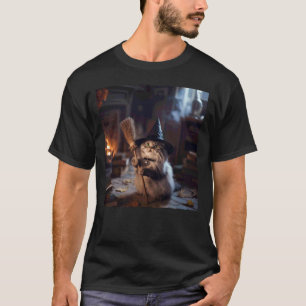 Camiseta Gato Mago Estranho Divertido Meme de Gato de Hallo