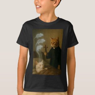 Camiseta Gato Mago Meme Gato Exorcismo Rato Divertido Fanta