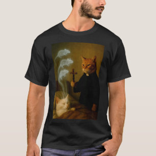 Camiseta Gato Mago Meme Gato Exorcismo Rato Divertido Fanta