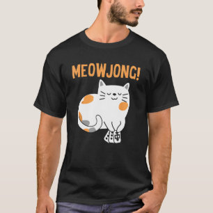 Camiseta Gato Mahjong Jogador Jogo de Tabuleiro Mah-Jongg C