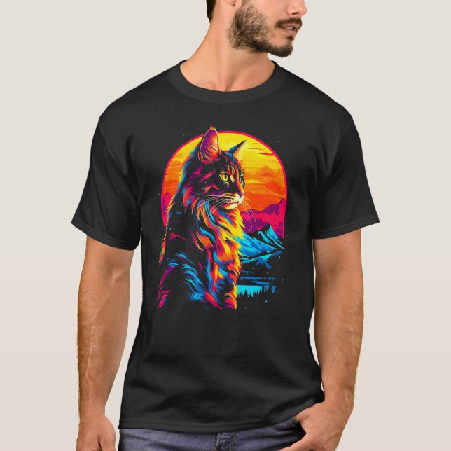 Camiseta Gato Maine Coon (Frente)