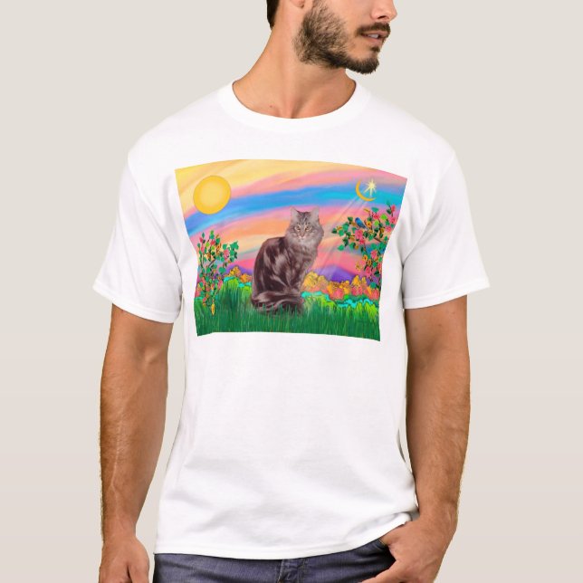 Camiseta Gato Maine Coon - Estrela do Dia (Frente)