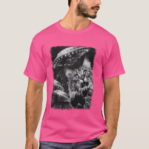 Camiseta Gato Maine Coon OVNI Alien Extraterrestre Selfie