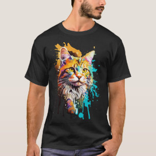 Camiseta Gato Maine Coon Splash