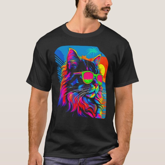 Camiseta Gato Maine Coon Verão (Frente)