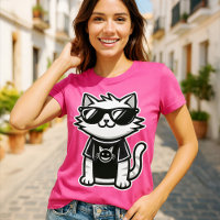 Gato mais legal do mundo com óculos de sol rosa
