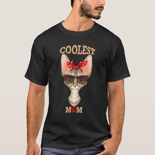 Camiseta Gato Mais Legal Mãe Devon Rex Cat Mãe Devon Rex Ca (Frente)