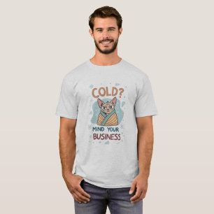 Camiseta Gato Mal-Humorado Arte Fria Cuide da Sua Vida