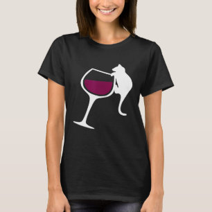 Camiseta Gato Mal-Humorado Derrubando Copo de Vinho Diverti