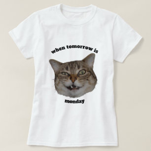 Camiseta Gato Mal-Humorado Engraçado Personalizado Quando A