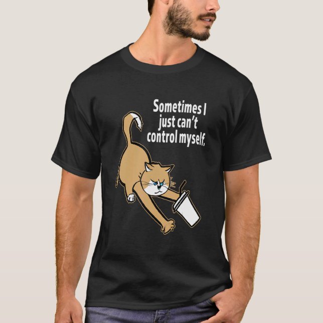 Camiseta Gato Malcriado com Problemas de Controle (Frente)