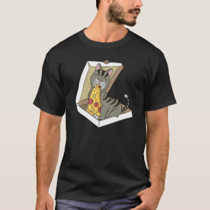 Camiseta Gato Malhado de Pizza Animal de Estimação