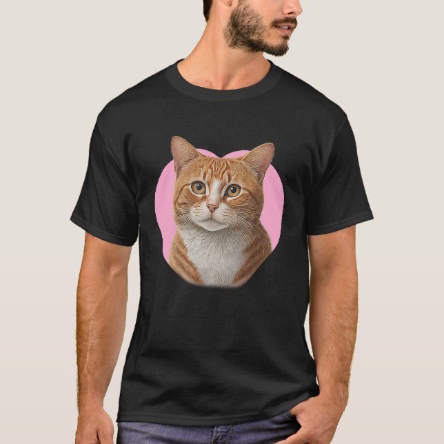 Camiseta Gato Malhado Laranja Fofo (Frente)
